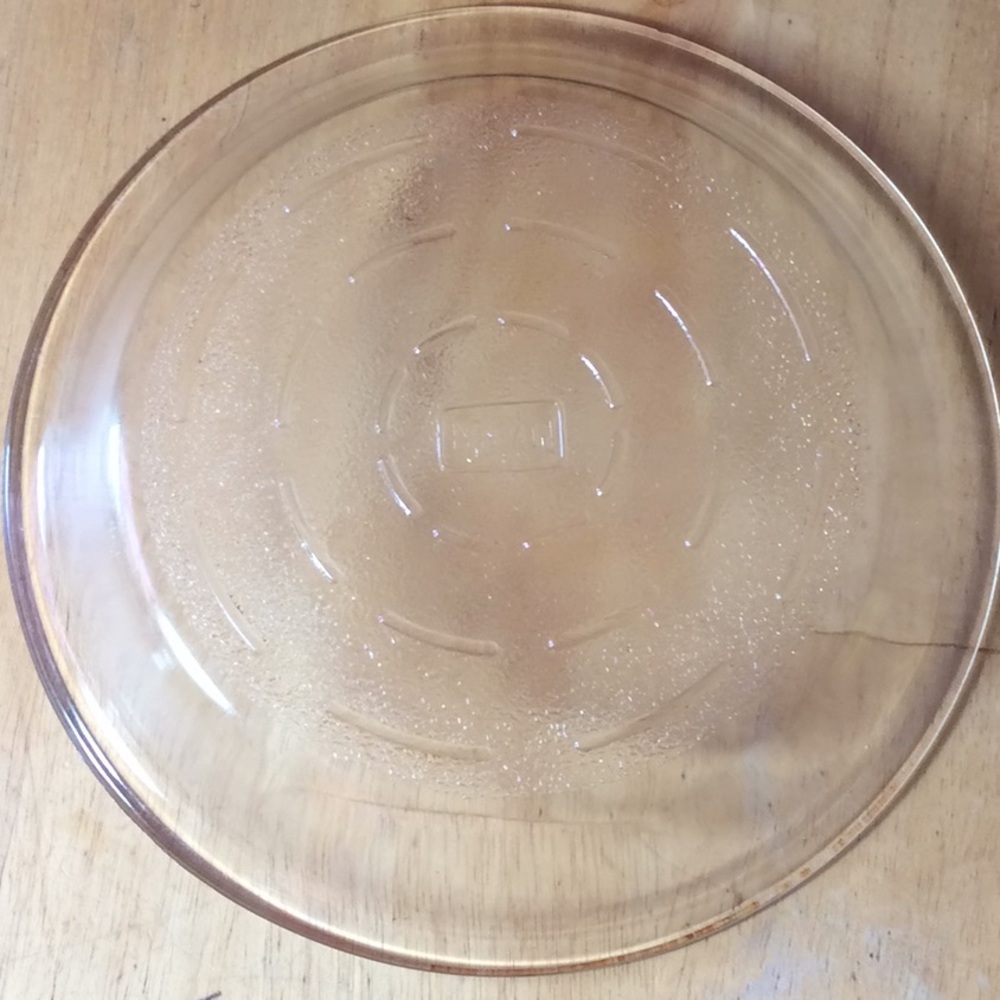 Vintage Glassbake Pie Plate USA~ Textured Bottom